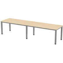 Rocada Mehrfacharbeitstisch Executive BxTxH 320x80x73cm Gestell grau Platte Melamin buche.