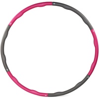 Sporttrend 24® Gymnastikreifen 1,2 kg, 1,5 kg, 1,8 kg | Gewichtsreifen, Bauchmuskeltraining, Fitness, Abnehmbare Segmente (Grau-Pink, 1,2 kg)