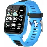 LITEYPP Smartwatch Kinder Telefon Smartwatch Kinder Uhr mit Anruf SOS Spiele Musik Player Video Kamera Wecker Taschenlampe, Smartwatch für Kinder