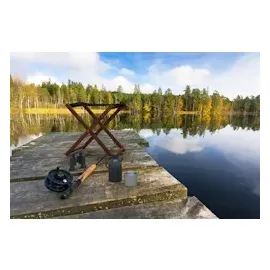 Erst-Holz Klappbarer Holz-Campinghocker XL in normaler Sitzhöhe in vielen Farben V-10-226