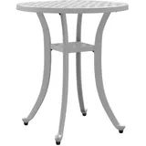 vidaXL Gartentisch Weiß Ø48x53 cm Aluminiumguss