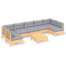 vidaXL Garten-Lounge-Set 8-tlg. grau Kiefer