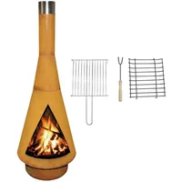 Ben&Camilla Gartenkamin BBQ Grill Denver in Edelrost Optik Cortenstahl 125 x Ø 44 cm | extra robust & rostfrei | Feuerschale Feuerkorb Terrassenofen Gartenofen Feuerstelle Feuersäule Feuerskulptur