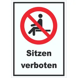 Sitzen verboten Schild A4 (210x297mm)