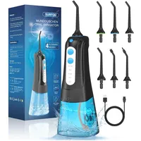 SURFOU Munddusche Kabellos Elektrische Zahndusche Wasser Zahnreiniger, Water Flosser for Teeth Oral Irrigator Wasserflosser für Zähne, Zahnzwischenraumreiniger Zahnseide Elektrisch