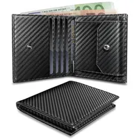 UNOSEKS Portmonee Herren - Herren-Geldbörsen mit RFID Schutz, Mini Geldbörse Herren Bifold, Slim Wallet mit Münzfach,Kreditkartenetui Herren für 4 Karten(Kohlefaser)