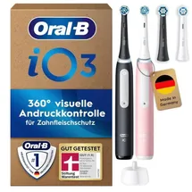 Oral-B iO Series 3 Duopack Matt Black + 2. Handstück Blush Pink + Aufsteckbürsten 4 St.