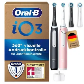 Oral-B iO Series 3 Duopack Matt Black + 2. Handstück Blush Pink + Aufsteckbürsten 4 St.