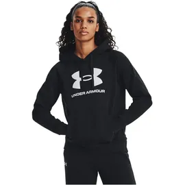 Under Armour Rival Fleece Big Logo Hoodie Damen 001 black/white XS