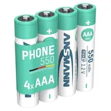Ansmann Telefon Akku AAA, 4 Stück, 550mAh 1,2V, DECT