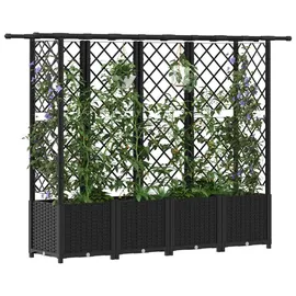 vidaXL Hochbeet mit Rankgitter und Dach 203 x 40 x 138 cm Schwarz