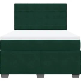 vidaXL Boxspringbett 140 x 200 cm Dunkelgrün