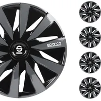 Sparco SPC1591BKGR wheel covers Lazio 15-inch black/grey
