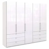 Wiemann Venda Falttürenschrank Glasfront Weiß, - 250x216x58 cm