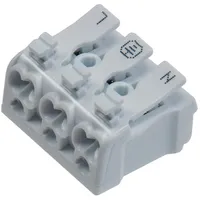 ChiliTec Lüsterklemme 3-polig mit Hebel Anschlussklemme wiederverwendbar I 0,75-2,5mm2, max. 16A (1 Stück)