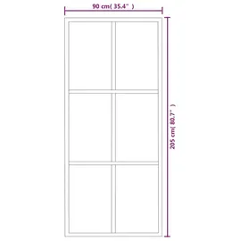 vidaXL Schiebetür rechts 90 x 205 cm schwarz