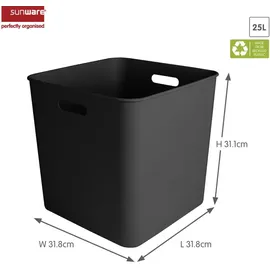 SUNWARE Aufbewahrungskiste Basic Cube 31,8 x 31,1 cm 1-tlg. schwarz