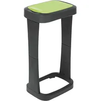 Rival 2x Rival Müllsackständer mit Schwingklappe anthrazit/grün 73x40x30cm, Abfalleimer, Grün, Schwarz