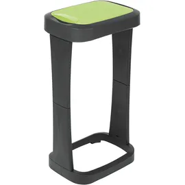 Rival 2x Rival Müllsackständer mit Schwingklappe anthrazit/grün 73x40x30cm, Abfalleimer, Grün, Schwarz