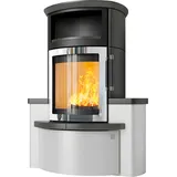Kaminofen HARK 44-5.34 GT ECOplus 5 kW - Ofenkacheln: Deco-Schiefer - Korpus: graphit/verchromt
