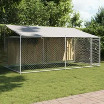 vidaXL Hundezwinger 4 x 2 x 2 m Stahl Grau