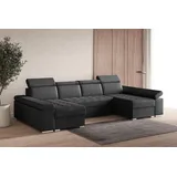 e-meubles - Ecksofa Couch für Wohnzimmer Schlafsofa Sofa verstellbare Kopfstütze U-Form Eckcouch Wohnlandschaft Polsterecke mit Schlaffunktion und