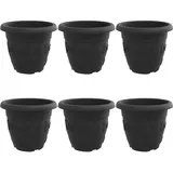 vidaXL Blumentopf 6 pcs Schwarz Ø 34 x 28 cm