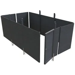 Skan Holz Abstellraum C6 für Carports - Profilschalung schiefergrau