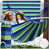 COFI 260x150cm Hängematte in Grün-Blau - Liegematte für bis zu 2 Personen