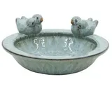 Dehner Vogeltränke Keramik Ø 30,5 cm Höhe 13,5 cm Hellblau