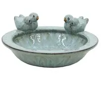 Dehner Vogeltränke Keramik Ø 30,5 cm Höhe 13,5 cm Hellblau