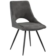 PRO.COM Polsterstuhl ERNESTO, Grau - Schwarz - Kunstleder - Mikrofaser - Metallgestell