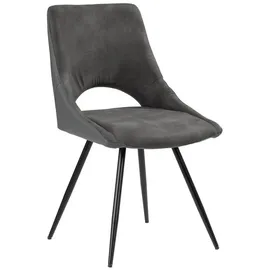 PRO.COM Polsterstuhl ERNESTO, Grau - Schwarz - Kunstleder - Mikrofaser - Metallgestell