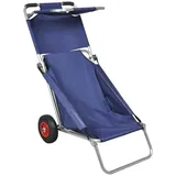 vidaXL Strandwagen mit Rädern Tragbar Klappbar Blau