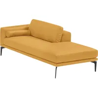 Ottomane EGOITALIANO "Masu, Design trifft super Sitzkomfort, mit toller Detailverarbeitung", gelb, B:182cm H:95cm T:97cm, Leder »BULL« (echtes Rindsleder). Geschliffenes, pigmentiertes und behandeltes Rindsleder mit einer Dicke von 1, 3-1, 5 mm. Dieses Leder zeigt eine ziemlich weiche Hand mit einem halb undurchsichtigen Aussehen. Es handelt sich um ein geschütztes Leder. Eine leichte Deckschicht schützt sie vor Flecken, ohne ihre ursprünglichen Eigenschaften zu verändern. Die geschützten Leder kombinieren die Vorteile von Natürlichkeit und Weichheit mit einer guten Beständigkeit gegen Verschleiß und Ausbleichen. Das Vorhandensein der charakteristischen Zeichen, die das Leben des Tieres bestimmen, wie Narben, Körnungsunterschiede, Falten, Adern, Disharmonien in Farbtönen, beweisen ihre absolute Echtheit und großen Wert., Sofas, Ottomane, Rückenkissen und Armteilrolle für mehr Komfort, mit Metallfüßen