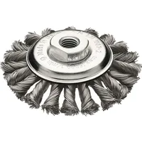 Lessmann Kegelbürste D.115mm M14 Drahtstärke 0,5mm Stahldraht 12mm 15000min-1
