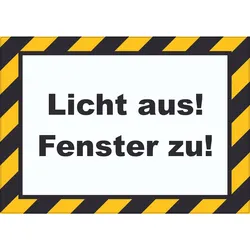 Licht aus Fenster zu Aufkleber A9 (37x52mm)