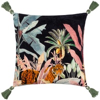Wylder Tropics Midnight Jungle Samtkissen mit Polyester-Füllung
