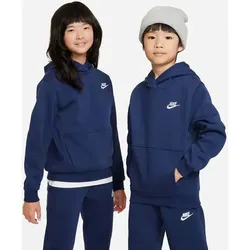 NIKE Kinder Kapuzensweat K NSW CLUB FLC HDY LBR, MIDNIGHT NAVY/WHITE, XS