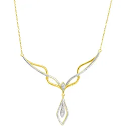 Kette mit Anhänger FIRETTI "Schmuck Geschenk Silber 925 Halsschmuck Halskette Statement Tropfen", silber (gelbgoldfarben, silberfarben), Halsketten, Damen, 0,075 ct, Silber 925 (Sterlingsilber)-Diamanten, L: 47cm B: 1,1mm, Silber 925 (Sterlingsilber), Diamanten, mit Diamanten, B:1,1mm