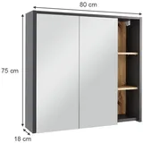 Vicco Spiegelschrank, Viola, 80 x 75 cm