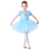 Lito Angels Prinzessin Elsa Ballettkleid Ballerina Kostüm für Kleinkind Mädchen, Ballett Kleid Tutu Tanzkleid mit Cape, Größe 3-4 Jahre, Blau