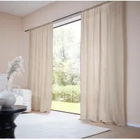 LeGer Home by Lena Gercke Gardine "Hevin, Musselin Vorhang, blickdichte Gardine" Gr. 1, grau (taupe), B:130cm H:145cm, Baumwolle, LEGER HOME BY LENA GERCKE, Gardinen, Gardine, natürliche, moderne Gardine in schönem Musselin Look
