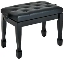 Homcom Klavierhocker Höhenverstellbar Massivholz Schwarz 64 x 35 x 45-55 cm