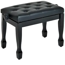 Homcom Klavierhocker Höhenverstellbar Massivholz Schwarz 64 x 35 x 45-55 cm