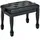 Homcom Klavierhocker Höhenverstellbar Massivholz Schwarz 64 x 35 x 45-55 cm