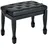 Homcom Klavierhocker Höhenverstellbar Massivholz Schwarz 64 x 35 x 45-55 cm