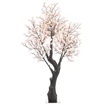 Luminea LED-Deko-Kirschbaum rosa 200 cm 576 beleuchtete Blüten spritzwassergeschützt