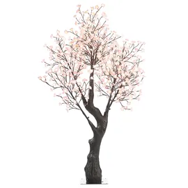 Luminea LED-Deko-Kirschbaum rosa 200 cm 576 beleuchtete Blüten spritzwassergeschützt