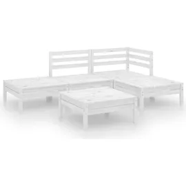 vidaXL Garten-Lounge-Set 5-tlg. Massivholz Kiefer weiß